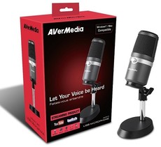 AVerMedia AM310 Uni-Directional USB Microphone (Black)