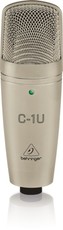 Behringer C-1U USB Studio Condenser Microphone (Silver)
