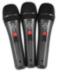 Wharfedale DM05S DM Series Dynamic Microphone with Switch (3 Pack) (Black)