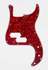 Allparts Bass Guitar 13-Hole 3-Ply Pickgaurd for Fender Precision Bass Style Guitars (Vintage Red Tortoise Shell)
