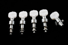 Allparts Economy 5 String Banjo Machine Heads Set with Plastic Pearloid Buttons (Chrome)