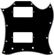 Allparts Electric Guitar 11-Hole 3-Ply Full Face Pickgaurd for Gibson SG Style Guitars (Black)