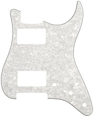 Allparts Electric Guitar 11-Hole 3-Ply Pickgaurd for Fender Stratocaster HH Style Guitars (White Pearloid)