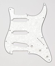 Allparts Electric Guitar 11-Hole 3-Ply Pickguard for Fender Stratocaster Style Guitars (Parchment Pearloid)