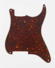 Allparts Electric Guitar 3-Ply Outline and No-Holes Pickgaurd for Fender Stratocaster Style Guitars (Tortoise Shell)