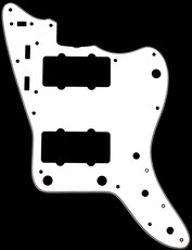 Allparts Electric Guitar 3-Ply Pickgaurd for Fender '62 Jazzmaster Style Guitars (White)