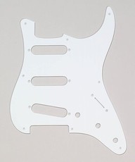 Allparts Electric Guitar 8-Hole 1-Ply Pickguard for Fender Stratocaster Style Guitars (White)