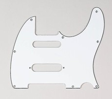Allparts Electric Guitar 8-Hole 3-Ply Pickgaurd for Fender Telecaster SS Style Guitars (White)