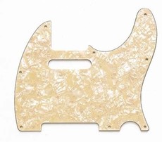 Allparts Electric Guitar 8-Hole 3-Ply Pickgaurd for Fender Telecaster Style Guitars (Cream Pearloid)