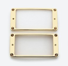 Allparts Electric Guitar Metal Curved Bottom Humbucker Mounting Ring Set (Gold)