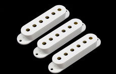 Allparts Electric Guitar Plastic Single Coil Pickup Cover Set for Fender Stratocaster Style Guitars (White)
