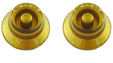 Allparts Guitar Split Shaft Bell Control Knob Set with 0-11 Indicators (Gold)