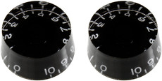 Allparts Guitar Split Shaft Left-Handed Speed Knob Set with 0-10 Indicators (Black)