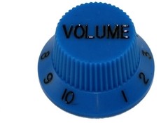 Allparts Guitar Split Shaft Plastic Top Hat Volume Control Knob Set for Fender Stratocaster Style Guitars (Blue)