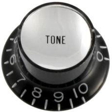 Allparts Guitar Split Shaft Tone Reflector Control Knob Set (Black)