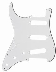 Allparts Left-Handed Electric Guitar 11-Hole 3-Ply Pickguard for Fender Stratocaster Style Guitars (White)