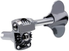 Allparts TK-7566 Bass Guitar Single Lightweight Small Post Machine Head with Clover Leaf Button - Bass Side (Chrome)