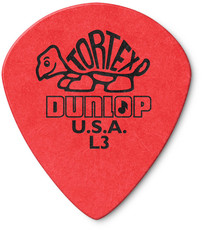 Dunlop 472RL3 Tortex Jazz III Guitar Pick (Red)