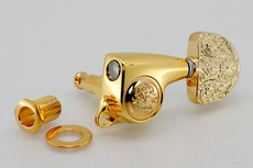 Gotoh 510 Guitar 3 A-Side Machine Heads with Engraved Buttons (Gold)