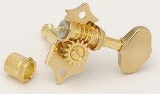 Gotoh Guitar 3 A-Side Open Gear Machine Heads Set with Butterbean Buttons (Gold)