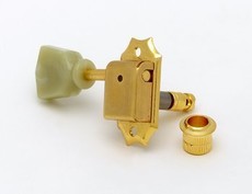 Gotoh SD90 SD Series Electric Guitar Vintage Style Locking Machine Heads Set with Keystone Buttons (Gold and Green)
