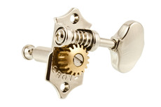 Grover Sta-Tite Guitar 3 A-Side Vintage Style Machine Heads with Butterbean Buttons (Nickel)