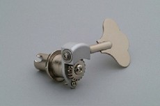 Hipshot UltraLite Bass Guitar Single Machine Heads with Clover Leaf Buttons (Nickel)