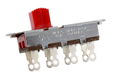 Switchcraft On-Off-On Slide Switch with Red Knob