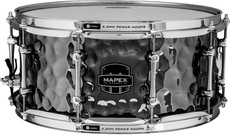 Mapex ARST465HCEB Armory Daisycutter 14x6.5 Hammered Steel Snare Drum (Black)