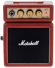Marshall MS-2R Micro Amp Series 1 watt Electric Guitar Mini Half Stack Amplifier Combo (Red)