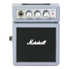 Marshall MS-2SJ Micro Amp Series 1 watt Electric Guitar Mini Half Stack Amplifier Combo (Silver)