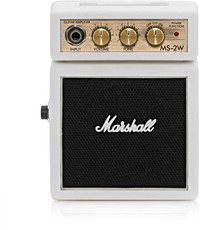 Marshall MS-2W Micro Amp Series 1 watt Electric Guitar Mini Half Stack Amplifier Combo (White)