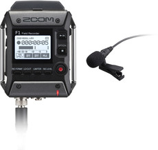 Zoom F1-LP Field Recorder and Lavalier Microphone (Black)