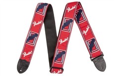 Fender 2 Inch Monogrammed Guitar Strap (Red, White and Blue)