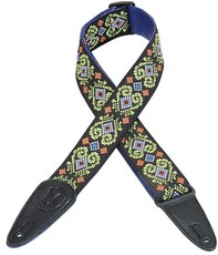 Levys MGJ2-008 2 Inch Jacquard Guitar Strap with Leather Backing (Multicolour)