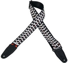 Levys MPD2-035 2 Inch Sublimation Printed Polyester Guitar Strap (Black and White Shoelaces)