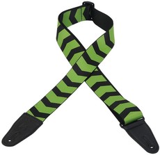 Levys MPD2-105 2 Inch Sublimation Printed Printed Polyester Guitar Strap (Green and Black)
