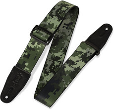 Levys MPS2-121 Print Series 2 Inch Sublimation Printed Guitar Strap with Genuine Leather Ends (Camouflage)