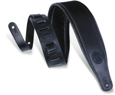 Levys MSSB1-BLK Signature Series 3 Inch Padded Leather Guitar Strap (Black)