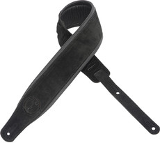 Levys MSSB2S-BLK Signature Series 3 Inch Padded Suede Leather Guitar Strap (Black)