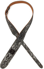 Planet Waves 20SDOO 2 Inch Silver Screened Snakeskin Print Guitar Strap (Silver)