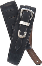 Planet Waves 25LBBOO 2.5 Inch Belt Buckle Leather Guitar Strap (Black)
