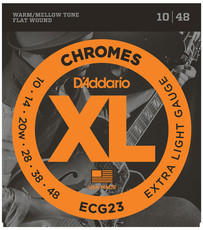D'Addario ECG23 10-48 Chromes Flat Wound Extra Light Electric Guitar Strings
