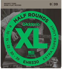 D'Addario EHR330 8-39 Half Round Extra Super Light Electric Guitar Strings