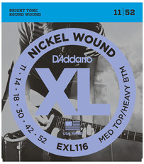 D'Addario EXL116 11-52 Nickel Wound Medium Top Heavy Bottom Electric Guitar Strings