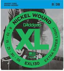 D'Addario EXL130 8-38 Nickel Wound Extra Super Light Electric Guitar Strings