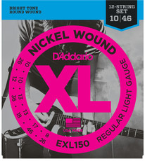 D'Addario EXL150 10-46 Nickel Wound Regular Light 12 String Electric Guitar Strings