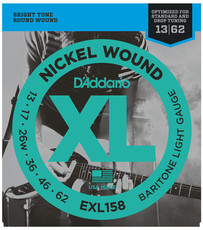 D'Addario EXL158 13-62 Nickel Wound Baritone Light Electric Guitar Strings