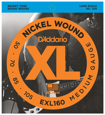 D'Addario EXL160 50-105 Nickel Wound Bass Medium Long Scale 4 String Bass Guitar Strings