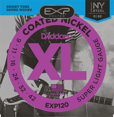 D'Addario EXP120 9-42 Coated Nickel Wound Super Light Electric Guitar Strings